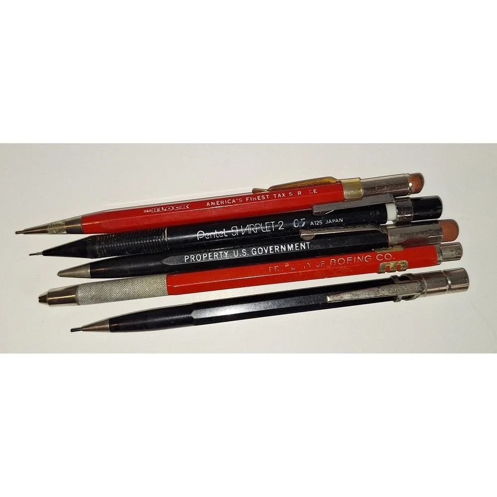 Vintage Mechanical Pencil Lot Pentel‎ Boeing US Government H&R Block Autopoint